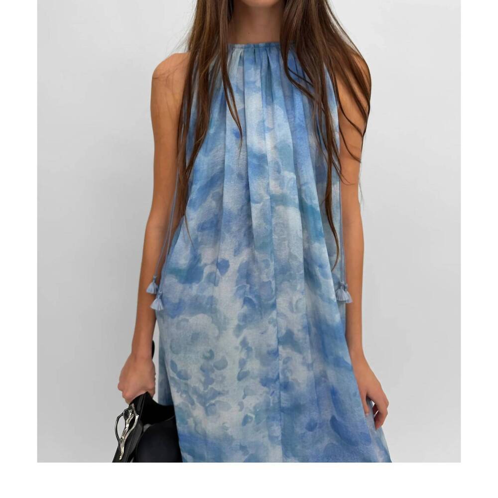 NEW RODEBJER lobelia maxi halter neck dress in clouds - Picture 3 of 4